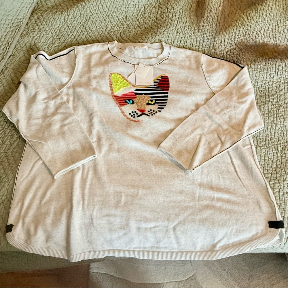 Lisa Todd Kool Kat Cat Sweater 2X - Picture 2 of 3